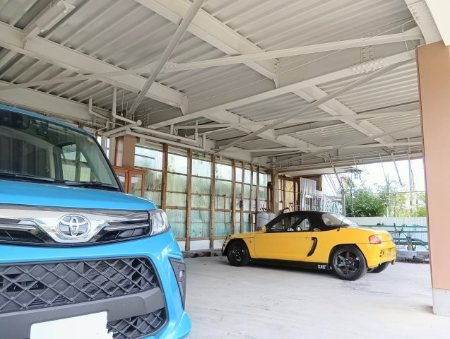 愛車の保管やバイク・DIYスペースとしても活用可能。