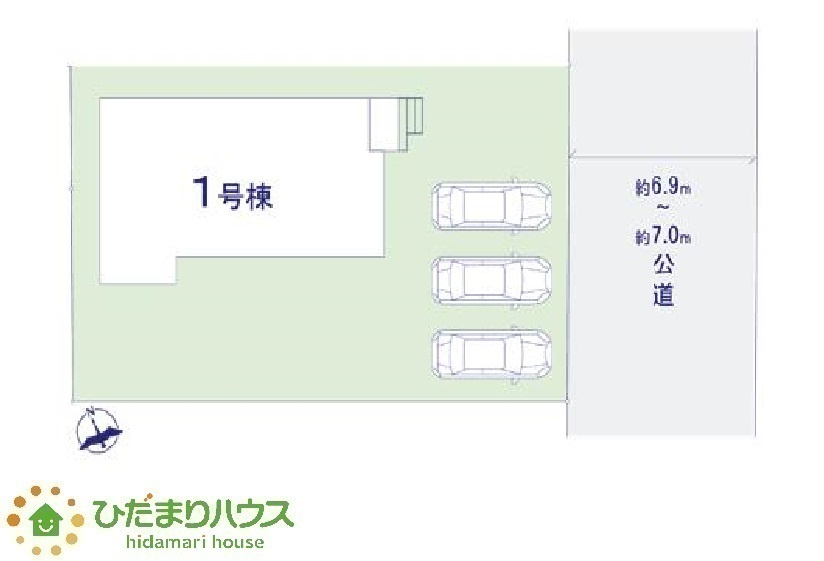 前面道路が広く、車の出し入れしやすい。