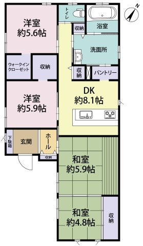 【東区長者町 中古戸建の間取り】