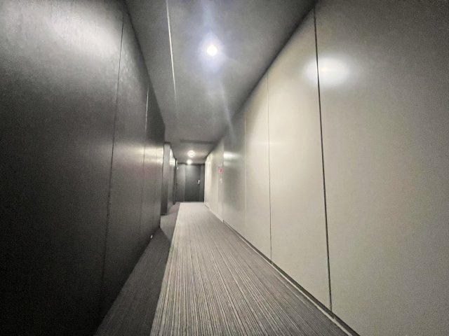 ホテルライクな内廊下設計、雨にぬれずに玄関まで向かえます。