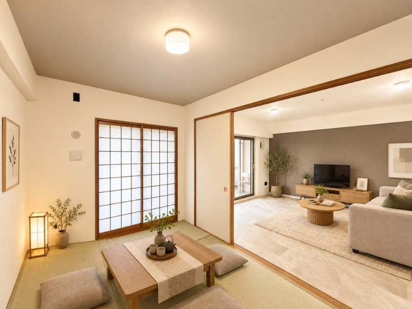 【和室6帖】畳新調☆押し入れ完備です♪（※CG家具配置画）