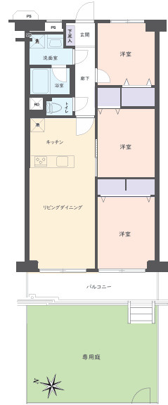 【ドルミ春日部　中古マンションの間取り】