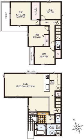 【全2棟・1号棟】上尾市東町　6期　新築一戸建て　KEIAI　GRACE　01・4LDK・土地面積118.70m2・建物面積111.99m2
