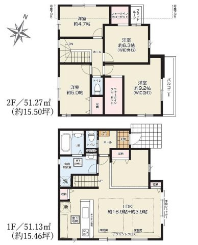【国分寺市高木町の新築戸建ての間取り】