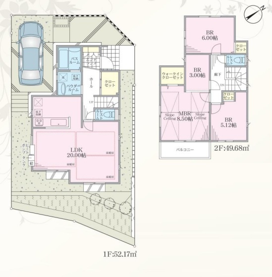 【川崎市高津区上作延 8号棟の間取り】
