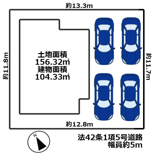 駐車スペース4台分♪（車種による）