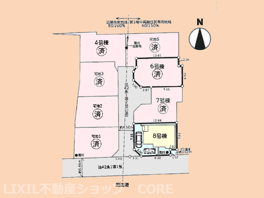 こちらは8号棟です。カースペースは嬉しい2台分ございます（車種による）