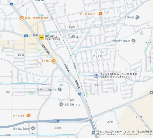 【城陽市寺田市ノ久保　第6期　新築一戸建ての地図】