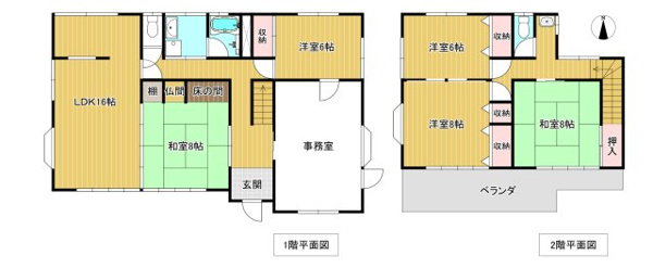 【南向きバルコニーと蔵のある暮らし・5LDK住宅 渋川市中村の間取り】