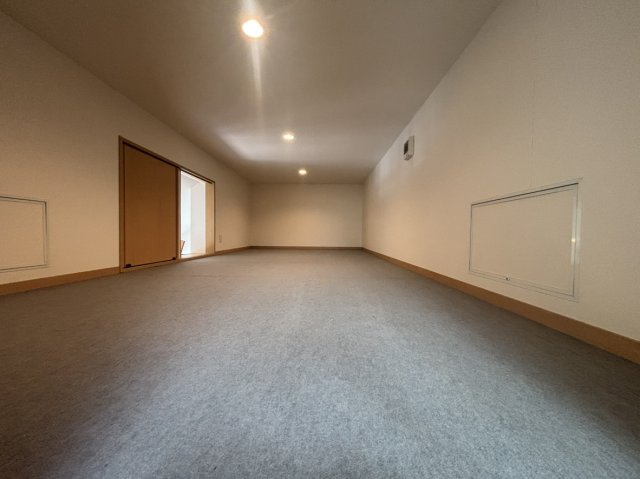 カーペット敷になってるこの場所はお子様のちょっとした遊び場や、贅沢に物置にしても良さそうです