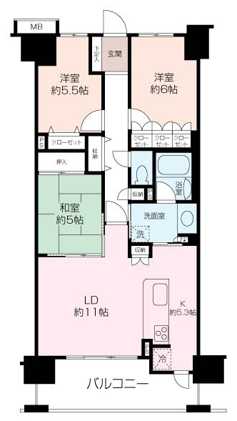 3LDKの間取りです