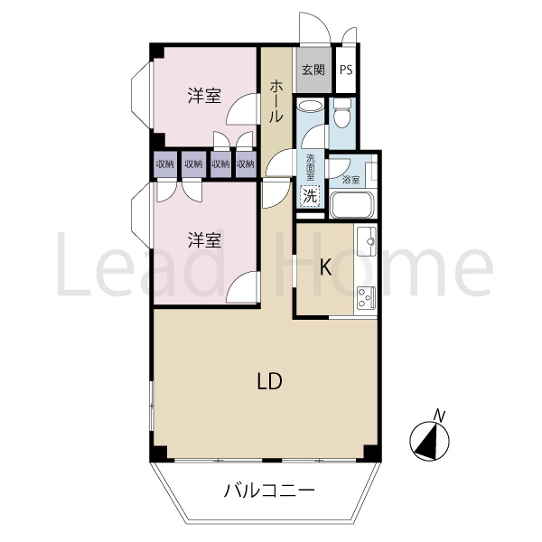陽当たり良好な南向きバルコニー付き！各居室に収納があり、すっきり広々と家具を配置して暮らせます♪
