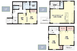 リガーレ名古屋市天白区一本松1期　全5棟　新築戸建の間取り
