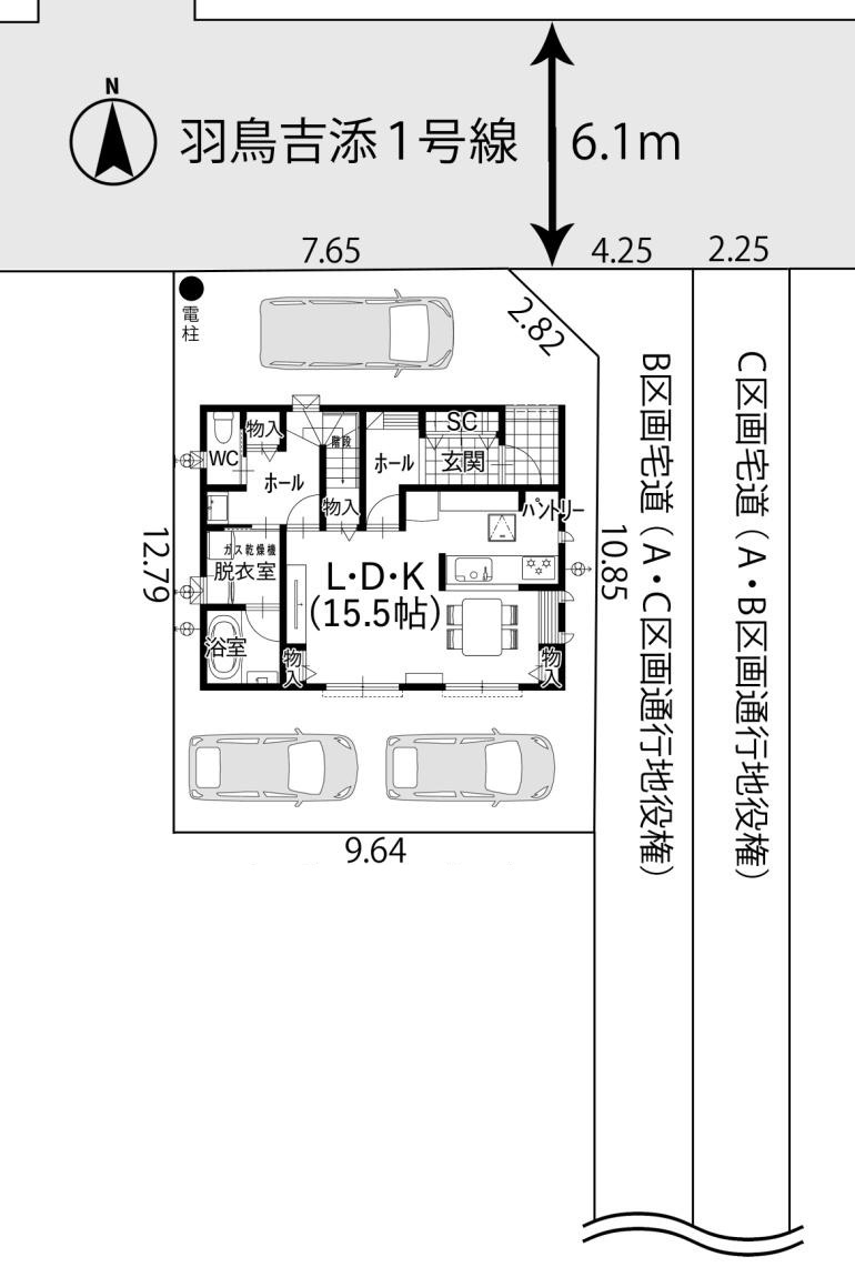 3台駐車可能！ゆったりスペースで駐車も楽ちん♪