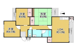 新檜尾台第3次住宅25号棟4階部分の間取り