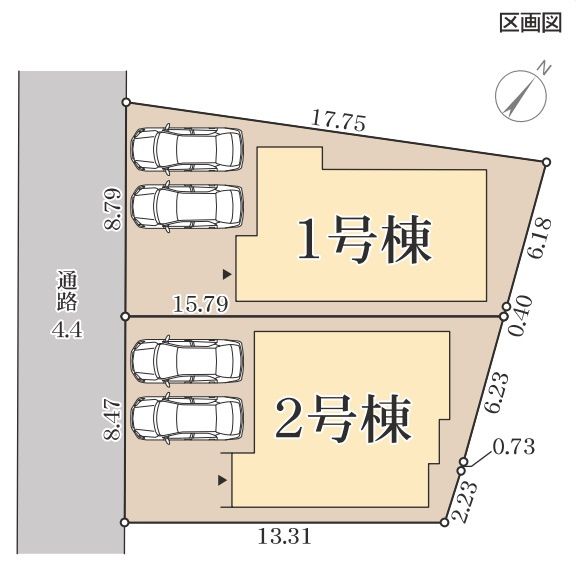 1号地：全区画ウォークインクローゼットが3ヶ所あり室内スッキリ収納出来ます。