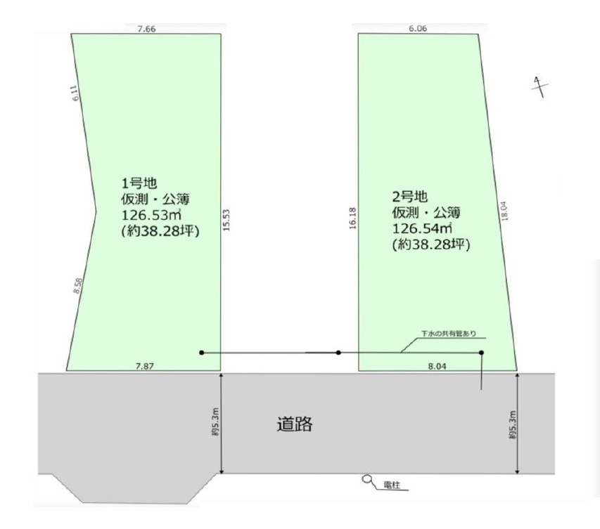 1号地　南西道路に面し陽当り良好！敷地約38坪・自由設計で夢のマイホームはいかがでしょうか！建築条件なし・お好きなハウスメーカーで建築可能です！