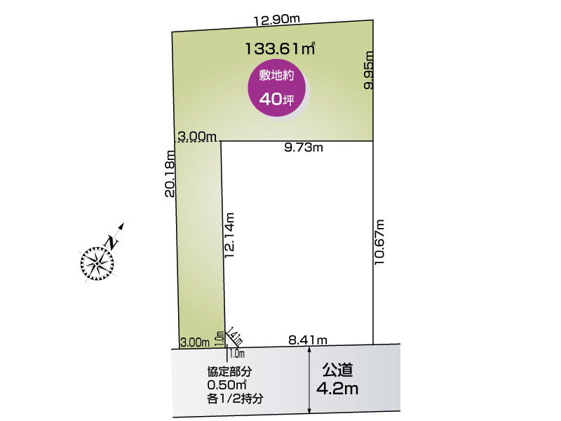 北本市本宿5丁目　2区画　2号地　区画図