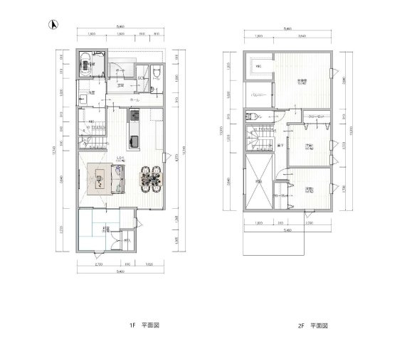 土地図＋建物プラン例