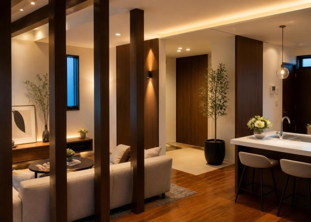 22.5帖のゆとりある大空間LDKです。南側からの自然光が室内を明るく照らし、家族が集まるくつろぎの場を演出します。2026年8月に内装リフォームを完了しており、心地よい住環境で新生活をスタートできま