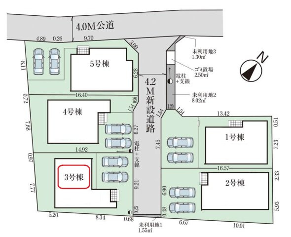 【全5棟・3号棟】収納スペース豊富な3LDKの間取りです。