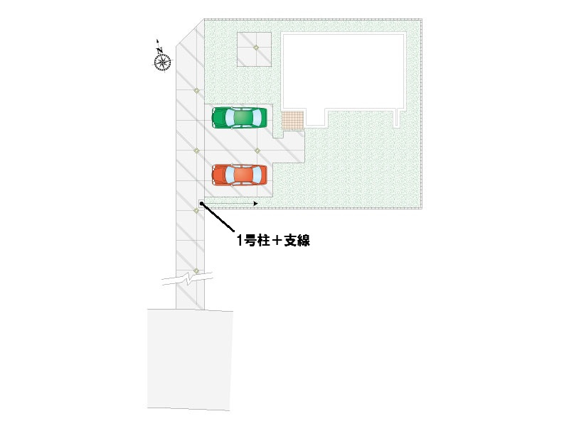 【比企郡滑川町月輪大堀3号棟　区画図】カースペース2台分ございます。