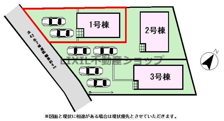 【区画図】1号棟　区画図です。　