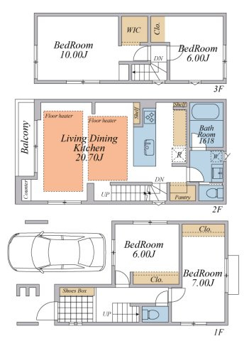 LDK20帖+車庫付4LDKプラン（建物面積117.31平米）