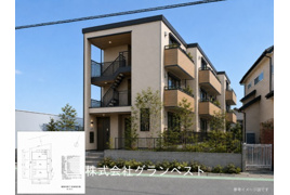 建築条件付き　アパート用地　想定利回り6.3％の外観パース