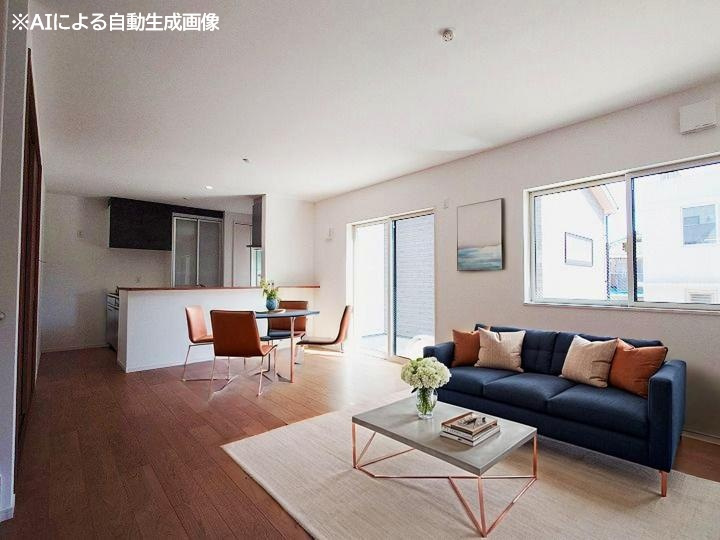 ※家具はCGです　LDKは17帖の広さがあり隣接する和室と合わせることでより開放的な空間を演出します