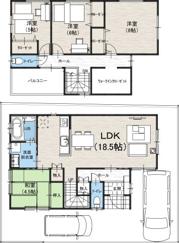 土地図＋建物プラン例
