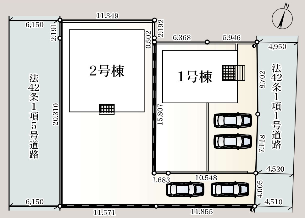 図面と現況が異なる場合、現況を優先とします。【1号棟】