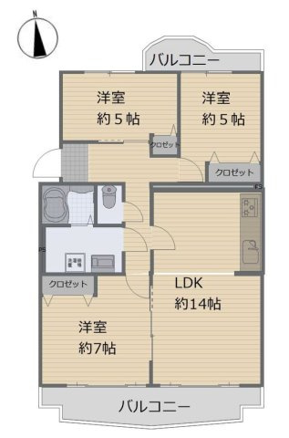 【相模原富士マンションＢの間取り】