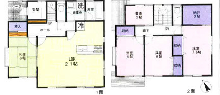 【鶴川2丁目　一戸建て の間取り】