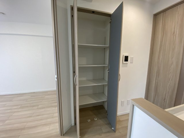 日用品のストックや掃除用具などをサッと取り出せる便利なリビング収納！家族みんなが共有するリビングまわりをすっきりと整理整頓でき、常に美しく快適な住空間を保つために大変重宝する設備です。