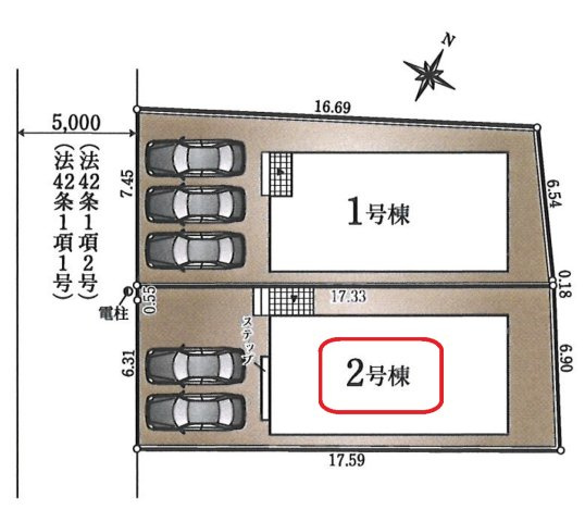 【全2棟・2号棟】カースペース並列2台可能。