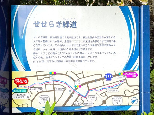 せせらぎ緑道地図。
