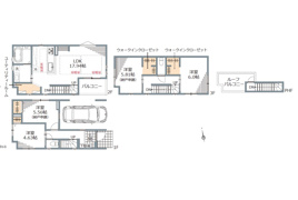 北区岩淵町 新築戸建 7280万円の間取り