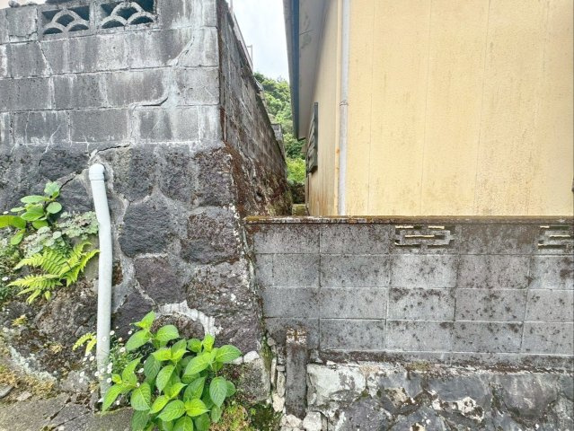隣地（北西側）との境界付近の様子