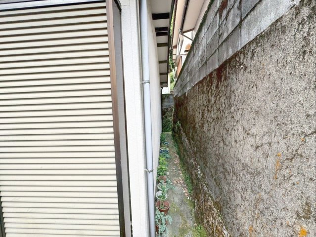 隣地（南西側）との境界付近の様子
