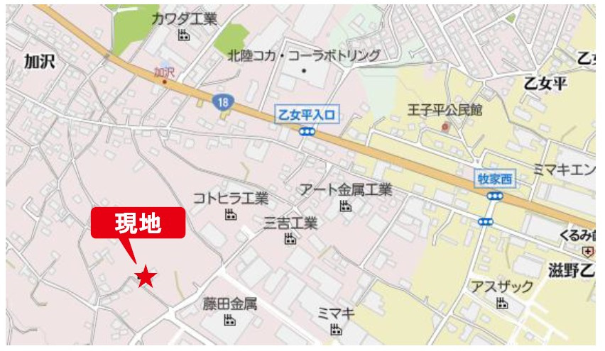 しなの鉄道線「滋野」駅まで車で4分の立地です。