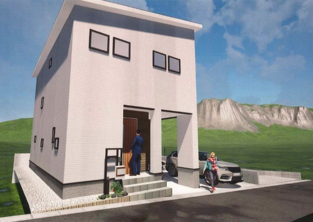 【建物プラン】　外観パース（分譲地外）