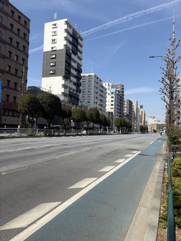 建物前面道路の白山通り