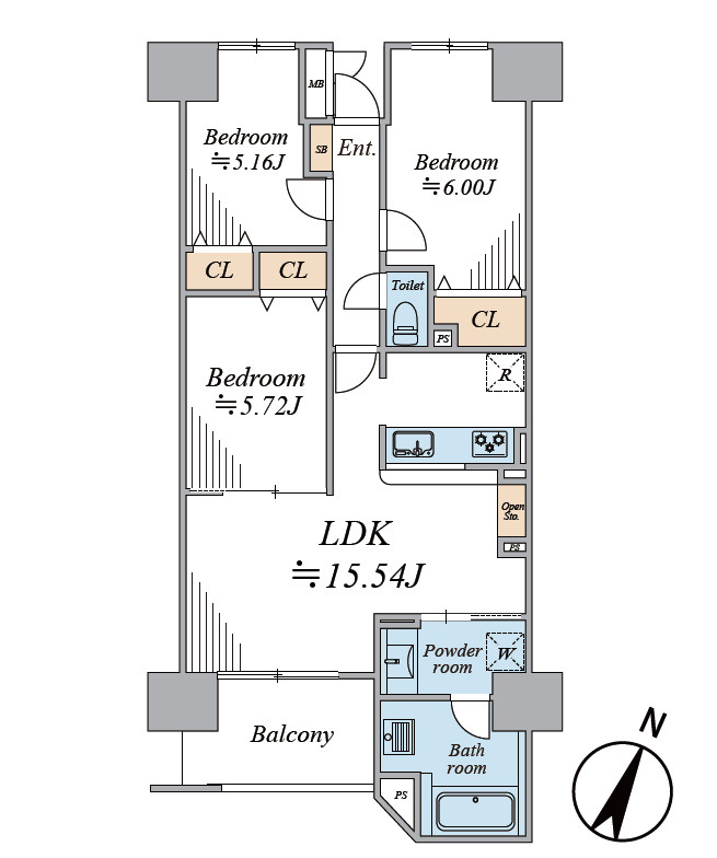 ご家族入居でも使いやすい間取りです。　