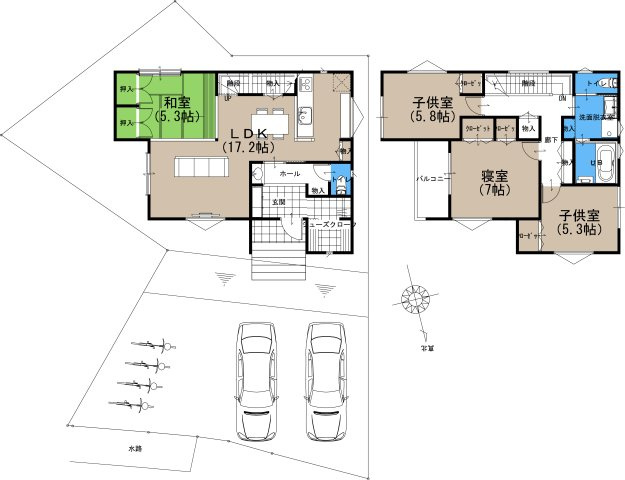 4号地参考プラン　建延面積108.60？　参考建物価格2023万円(税込)