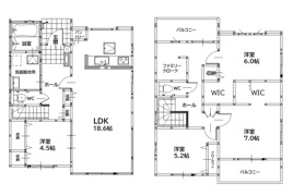 戸畑区東大谷2丁目1期2号棟の間取り