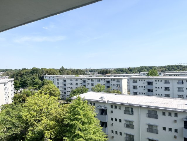 バルコニーからの眺望。最上階住戸ならではの開放感をぜひ現地でご体感ください。