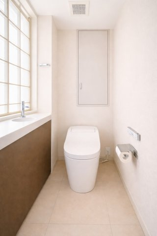 ◆清潔感のある白を基調とした落ち着ける空間。小窓をもうけていますので、こもりやすい空気の入れ替えも簡単に行えますね！　　