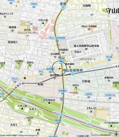 【プレサンスロジェ守山駅前の地図】